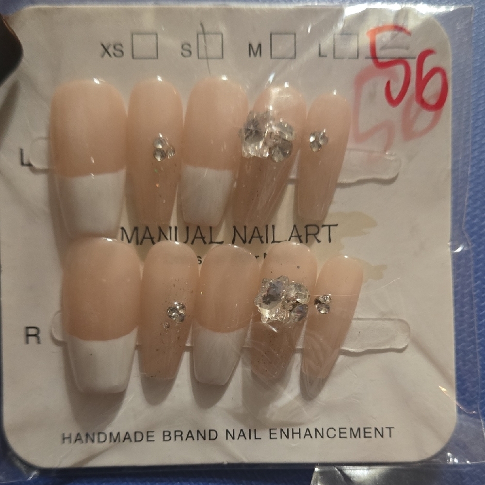 5 Sets Assorted Nail Art Sets with Rhinestones and Designs, Size Small, Long - Picture 4 of 6